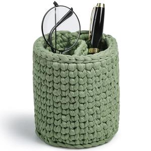 HOSROOME Glasses Holder for Nightstand Boho Decor Eyeglass Holder Stand for Office Desk Organizer Makeup Brush Holder Organizer-Green