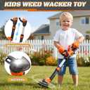 3-in-1 Kids Yard Tools - Kids Weed Wacker Toy, Kids Leaf Blower & Chainsaw, Kids Garden Tools with Safety Equipment, Realistic Lights & Sounds, Pretend Play Outdoor & Indoor Toys