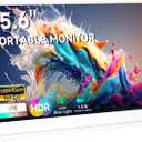 AYY Portable Monitor 15.6inch 1080P FHD - USB-C/HDMI Computer Display, HDR IPS Gaming Monitor Compatible with Laptop PC MAC Phone PS4 Xbox Switch, w/Smart Cover, Dual Speakers - White