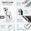 Speck Clear iPhone 15 Pro Case - ClickLock No-Slip Interlock, Built for MagSafe, Drop Protection - Scratch Resistant, Anti-Yellowing, 6.1 Inch Phone Case - Presidio Clear/Chrome
