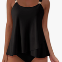 SUUKSESS Women Ruffle High Waisted Tankini Swimsuit Tummy Control Bathing Suit, 3XL