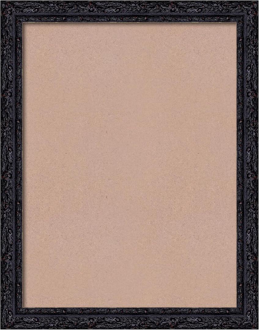 ArtXO Wood 18x24 Black Frames: Orante Picture Frame for 18 by 24 Canvas, Poster, Photo Display - Baroque Gallery Wall Gothic Frame 24x18