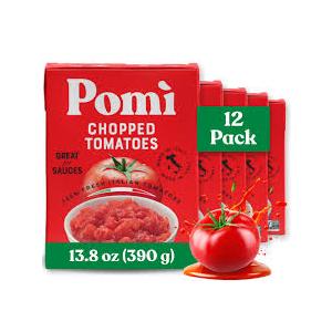 Pomi Chopped Tomatoes 13.8 oz, Pack of 12 | Crushed Tomato Product Made from 100% Fresh Italy-Grown Produce | No Additives or Preservatives, EXP 02/28/2027
