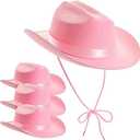 Zodaca Pink Western Cowboy Hat for Kids, Unisex Youth (4 Pack)