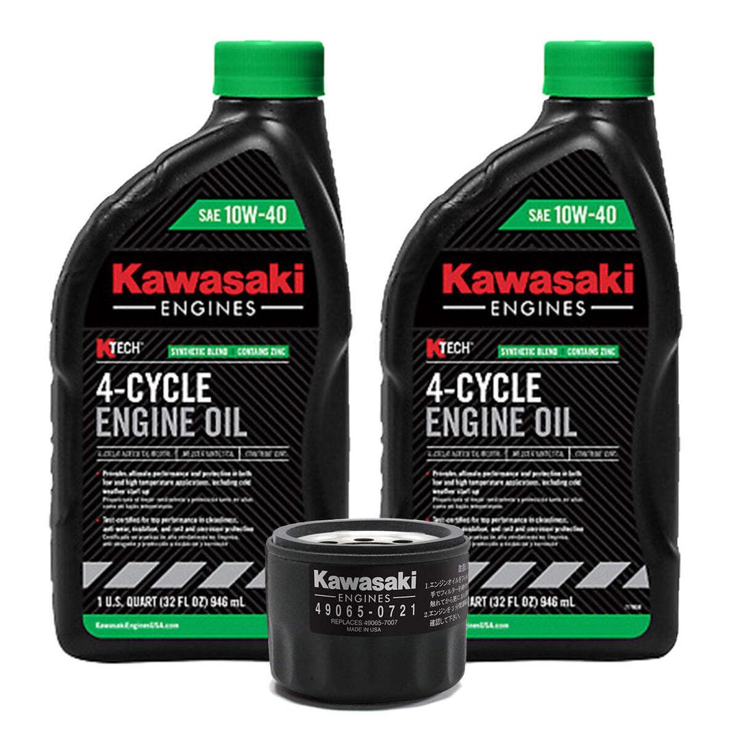 Oil Change Kit fit's Some Kawasaki 999696296 490650721 490657007 10W40 Synthetic Blend
