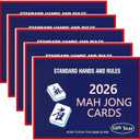 5Pcs Mahjong Cards 2026 Official Revision for 2026-2027 Season, American Mah Jongg Large Print Easy to Read Rule Guide, Perfect for Game Nights & Parties