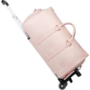 seyfocnia Rolling Garment Bag,Rolling Duffle Bag with Wheels Rolling Garment Bags for Travel with Shoe Pouch Carry On Bag Weekender Bags Garment Duffel Bag for Women-Pink