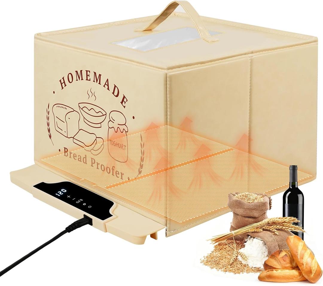 Bread Proofing Box with 85-210F Temp Control & 12H Timer, Full-Surface Fast Heating Silicone Sourdough Warming Mat for Sourdough, Baking, Yogurt, Kombucha, and Daily Home UseSmall