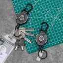 MNGARISTA 2-Pack Retractable Keychain, Heavy Duty Carabiner Badge Holder, Tactical ID Badge Reel Key Chain with 31.5 Steel Retractable Cord, 8.0 oz