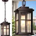 VIANIS Outdoor Hanging Lights, Oil Rubbed Bronze Exterior Pendant Lights for Porch with Adjustable Chain, 100% Aluminum Anti-Rust Outdoor Chandelier for Gazebo, Outdside Ceiling Lantern for Front Door (10 in - No Sensor)
