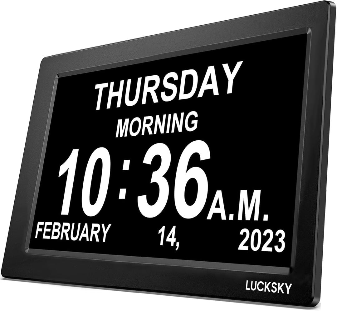 10 Inch Digital Clock Large Display  19 Alarm Clocks and Medical Reminders, 3 Display Modes with Large Font Numbers, 10-Level Dimming Display, Designed for Elderly, Dementia, and Visual Impairment