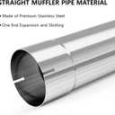 A-KARCK 5'' Straight Muffler Replacement Pipe, 5'' Stainless Steel Mandrel Bend Straight Exhaust Pipe 30" Long Mandrel Exhaust Tube