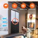 Magnetic Thermal Insulated Door Curtain for 32"x 80" Doors, Winter Door Cover with Clear Window, Pet Friendly Self-Closing Blanket for Doorway to Block Draft (Curtain Size 34"x 81")