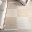 Nuloom Versa Moxie Taupe/Cream, 7'10" x 10', Tiled, Soft and Cozy, High Traffic, Stain Resistant, Easy Clean, Durable, Reversible, Machine Washable Area Rug for Bedroom, Living Room, Dining, Entryway