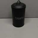 AuldHome Design Enamelware Dog Treat Jar (Black), Large Modern Farmhouse Pet Treats Container