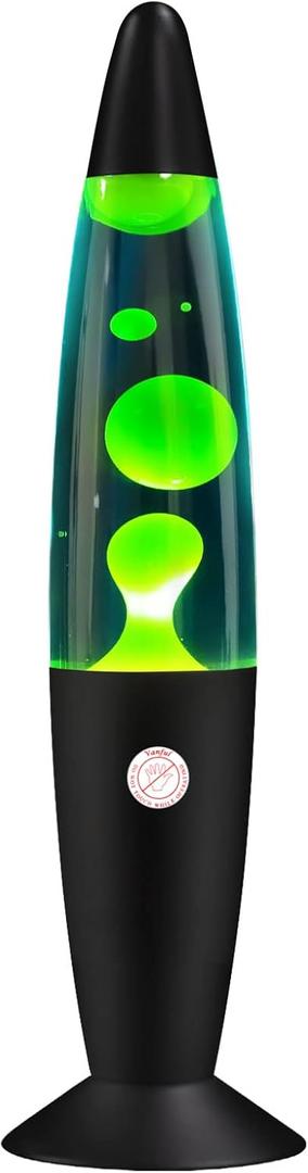 Vanful Green Magma Motion Lamp with Yellow Wax Flow in Blue Liquid for Kids Boys Girls Night Light for Home Room Office Decor Glitter Lamps Great Christmas Thanksgiving Day Present for Adults