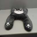 Kids Car Sleeping Pillow - X-Shaped Plush Animal for Neck & Back Support - Hands & Seat Belt Slot - Machine Washable & Compressible - Perfect for Car, Plane, Train, Boat & More - Grey