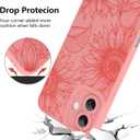 Fiyart Designed for iPhone 16 Plus Case Cute Flower Floral Sunflowers Design,Soft Slim TPU Anti-Scratch Phone Cover for Women Girls 6.7"-Pink