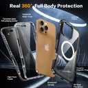 for iPhone 16 Pro Max Case,Built-in 9H Tempered Glass Screen Protector + Privacy Screen Protector, [Military Grade Protection] Shockproof Anti Spy Magnetic Back Phone Case, Black