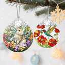 2 x Rabbit Ornament, Stained Glass Christmas Decorations, Christmas Ornaments for Tree, Holiday Ornament, Gifts for Rabbit Lovers, Holiday Party Gifts, Gift Ideas & Xmas Gift