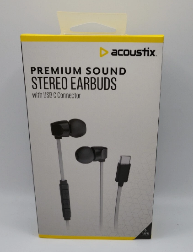 Acoustix Premium Sound Stereo Earbuds With Lightning USB C Connector