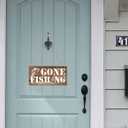 Funny Gone Fishing Wall Decor Sign, Printed Wood Plaque Sign, Hanging Fishing Decor Sign, Family Signs for Home Decor Gift, Gifts for Men, Farmhouse Decor Wall Art Sign 12" x 6" (style 01)