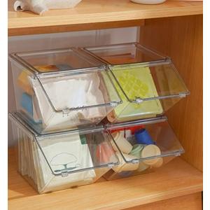 Tea Bag Organizer Set Stackable Storage Box for Tea Bags Sugar Packets and Coffee Large Capacity Acrylic Containers with Smooth Edges for Desktop Use