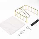Livabber Flat Napkin Holder, Metal Kitchen Napkin Storage with Weighted Tension Arm Rustic Tissue Paper Dispenser for Countertop, Table Kitchen, Dining Room (With Marble Base, Gold)
