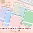SUNEE Steno Pads 6x9 6 Pack, Gregg Rule, 60 Sheets, 6 Assorted Color Spiral Notebook 6x9, White Paper, Take Notes with Top Spiral Notebook, for School, University, College, Work, Office