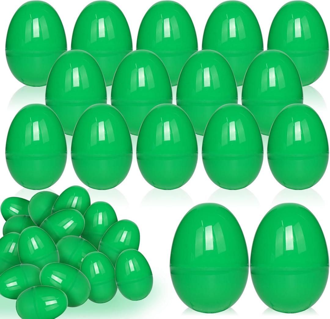 30Pcs Easter Eggs,2.36" Plastic Empty Fillable Easter Eggs for Easter Filling Easter Hunt,Easter Themed,Basket Stuffers Fillers Crafts Party Favor(Green)