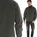 Men's Corduroy Jacket Lightweight Shacket Long Sleeve Shirts Casual Vintage (Green, M)