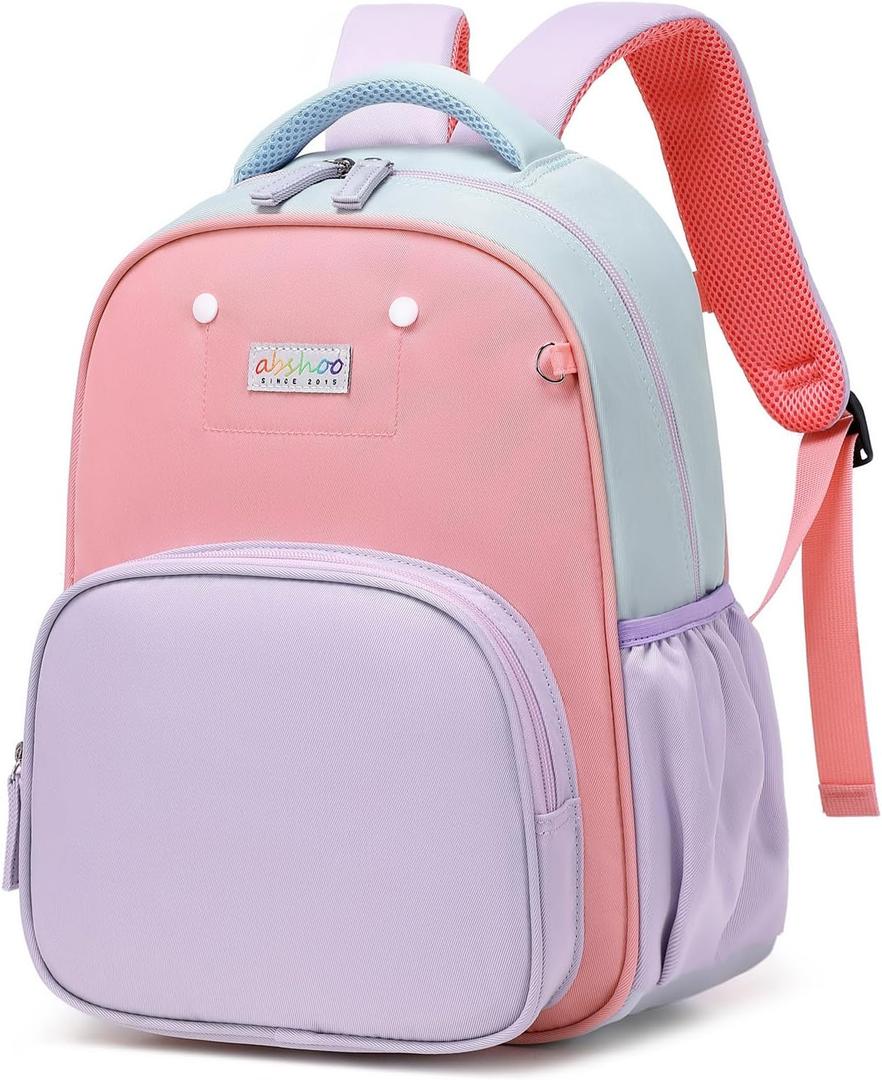 abshoo Cute Small Little Kids Backpacks for Girls Kindergarten Preschool Bookbag Girl backpacks ages 4-6, Purple and Pink 