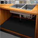 AiBOB Waterproof Under Sink Mat, Absorbent Quick Dry Sink Liners Protect Cabinets, Durable Shelf Liners, Slip Resistant and Non-Adhesive, 24X36, Pure Black