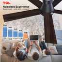TCL 52" Ceiling Fan with Lights, Black Flush Mount Ceiling Fans with Remote Control, 6 Speeds DC Reversible, Dimmable, Noiseless, Low Profile Ceiling Fans for Bedroom