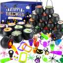 216 Pcs Halloween Party Favors 24 Pack Prefilled Small Plastic Witch Cauldron Halloween Toys in Bulk Halloween Prizes Gifts Trick or Treat Toys Prizes Rewards Gifts Miniatures for Kids