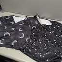 Marvmys Women 2 Pack Nightgowns Soft Short Sleeve Nightshirts V Neck Comfy Lounge Dress Sleep Shirts Black Starry Sky&Moon Print M