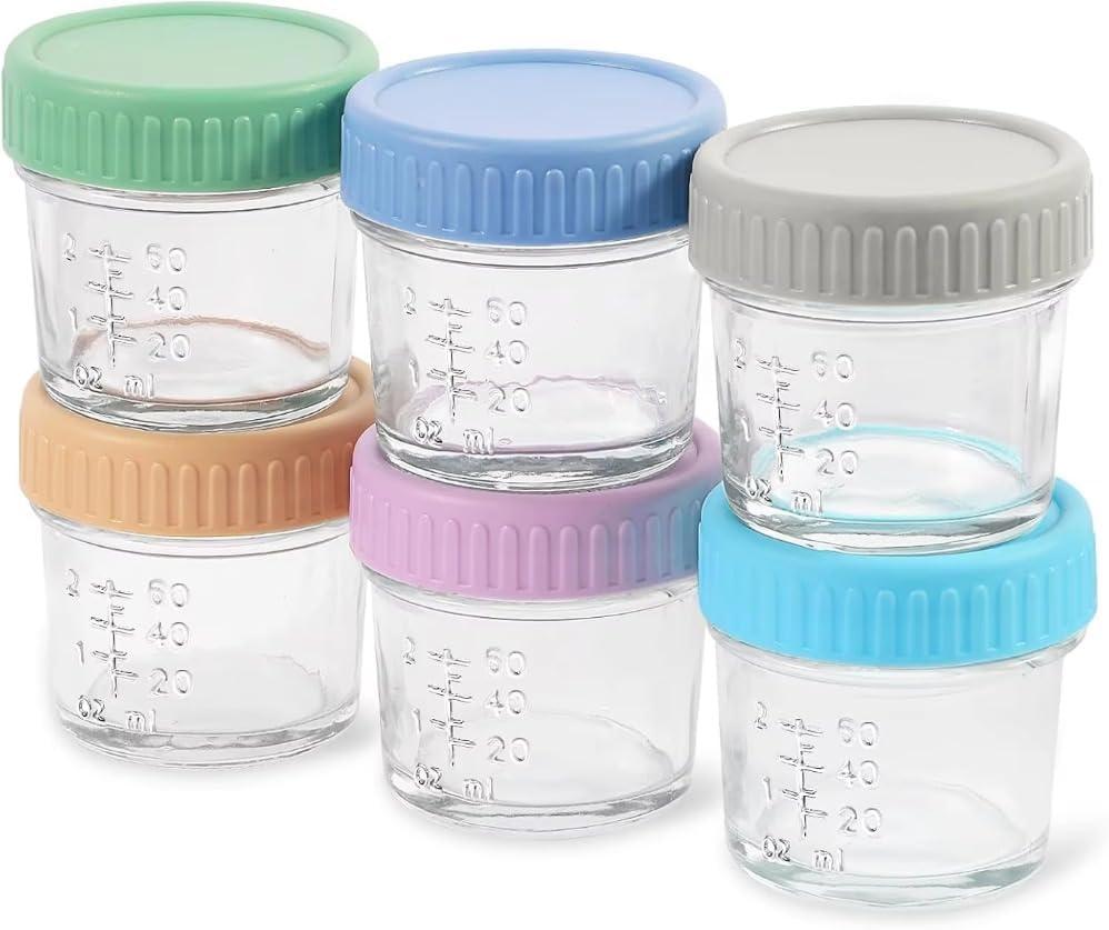 6pcs Dipping Sauce Cup, Reusable 120ml Glass Jar with Lid, Sealed Salad Dressing Container, Multipurpose Condiment Jar for Honey/Jam(6Pcs)