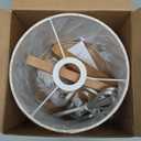 EDISHINE Tripod Table Lamp, Small Cute Bedside Lamp with Linen Beige Lampshade, Nightstand Lamp for Nursery, Bedroom, Kid Room, Living Room, Light Brown Wooden Base, E26 Socket, 14.2 Inch