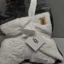 UGG Nita Full/Queen Blanket Fleece Fluffy Reversible Soft Fuzzy Bedding Cozy Plush Warm Oversized Blanket Machine Washable Bedroom Decor for Big Couch or Bed, 90-inch x 90-inch, Charcoal Grey