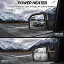 Right Side Door Mirror Fits 2015-2021 F150 Mirror with Power Adjustable and Heated Glass,LED Turn Signal Light and Puddle Lights, Width Light,Outdoor Temperature Sensor,Manual Folding (11Pins)