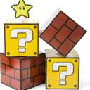 4PCS Big Party Boxes with 6 Set Centerpieces, Question Brick Boxes for Boys Grils Kids Birthday Party Decorations, Game Party Christmas Halloween Classroom Favors Supplies. (11.8 x 11.8 Inch)