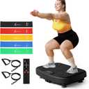 Vibration Plate Exercise Machine Weight Loss, Full Body Workout Vibration Plate Lymphatic Drainage, 199 Adjustable Speeds Power Shaping Vibrating Plate 450 Lbs Capacity Fitness Platform (Black)