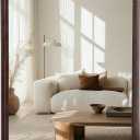 Tanmicoshomy Wood Bathroom Mirror 24 x 36 Inch, Solid Wood Framed Rectangle Mirrors with Tempered Glass for Living Room Bedroom Office or Entryway(Dark Brown)