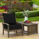Arden Outdoor Foam Deep Seat Cushion Set, 24x24, Premium High-Density Foam, Never Flattens, Weather-Proof for Patio Chair Sofa Couch, Black Leala