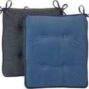 Klear Vu Porch Rocking Chair Cushion Set for Indoor and Outdoor Use, Assembled in The USA, Easy to Clean Stylish Seat and Back Pads with Fabric Ties, 20" x 17" x 2", Tonic Blue