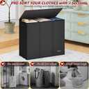 195L Laundry Hamper 3 Section,Large Laundry Hamper with Lid,Dirty Clothes Hamper with 3 Inner Bags,Collapsible Laundry Basket Organizer for Laundry Room,Bedroom,Laundry Sorter Hamper 3 Compartment