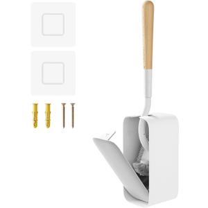 Toilet Cleaner Brush, Diveotree Toilet Brush and Holder for Dead Corner Cleaning, Wall Mounted Toilet Bowl Brush for Bathroom Decor, Toilet Scrubber Brush for Home/Hotel (White, Square-1pack)