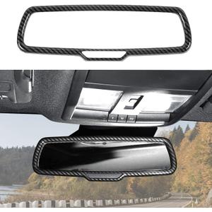 JWWY Inner Rearview Mirror Cover Decoration Trim for Dodge Challenger 2015-2025, Charger 2010-2025, Ram 2010-2017 - Interior Accessories, ABS Carbon Fiber