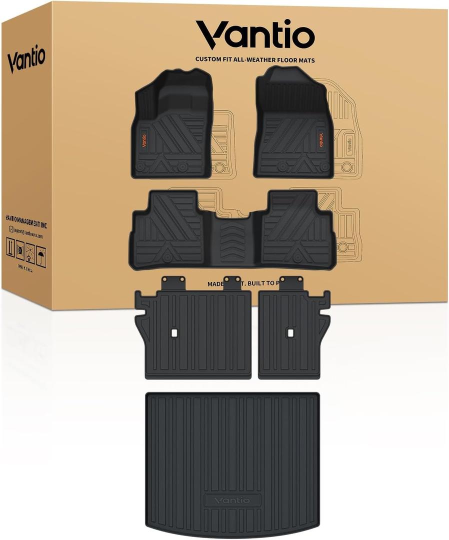 Floor Mats for Honda CR-V 2023 2024 2025 2026 | Custom Fit for CRV Gas, Hybrid & e:FCEV, All Weather Protection, TPE Full Set with Cargo Liner Rear Seat Back Protectors