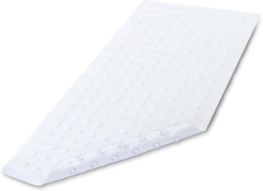 SlipX Solutions White Extra Long Rubber Safety Bath Mat (18 x 36 Inch, 220 Suction Cups, Great Non-Slip Coverage)